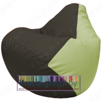 Бескаркасное кресло мешок Груша Г2.3-1604 (чёрный, светло-салатовый)